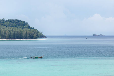 A Boat Sailing on the seaの写真素材