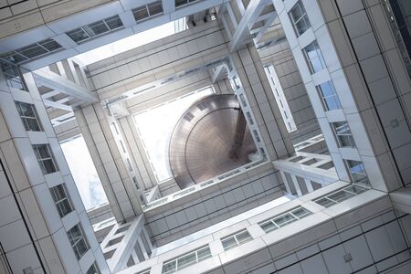 TOKYO, JAPAN - APRIL 15, 2014 : Fuji TV Headquarter on April 15, 2014 in Tokyo, Japan. Fuji TV is the biggest private television on Japan.のeditorial素材