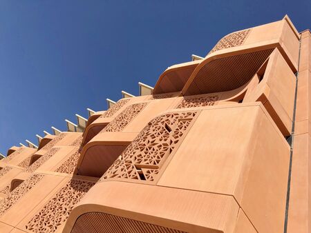 Masdar City, Abu Dhabi, UAE - April, 2019. The city is designed in sustainable and smart way that...
