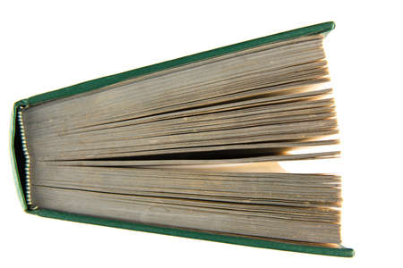 A little open book from above islolated on whiteの写真素材