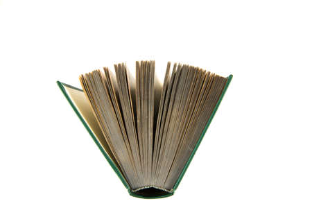 A open book from above islolated on whiteの写真素材