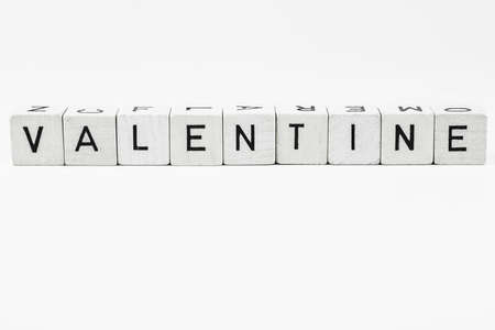 The word valentine made of cubesの写真素材