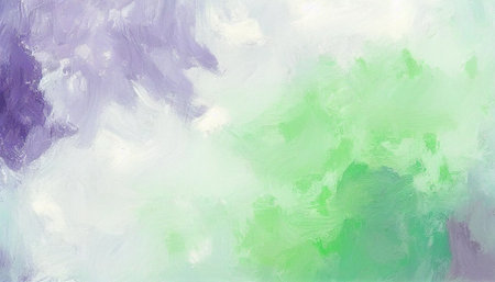 Abstract art background. Oil paint texture. Brushstrokes of paint. Modern contemporary art. Art wallpaper for design, print, invitation, banner. Purple, green colorsの写真素材