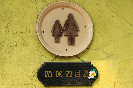 a lovely guidepost to restroomの写真素材