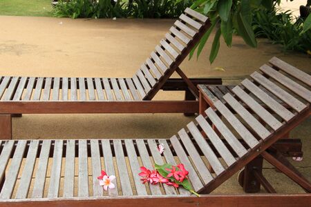 Swimming pool loungerの写真素材