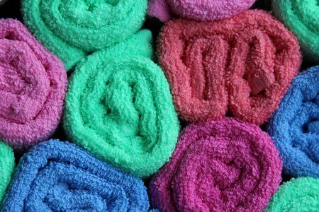 Soft colorful towel backgroundの写真素材