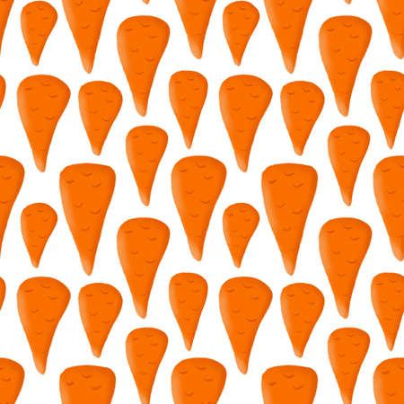 Cartoon carrots seamless pattern. Trendy background with carrots