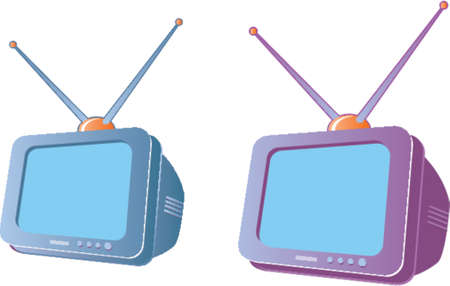 Cartoon television setのイラスト素材