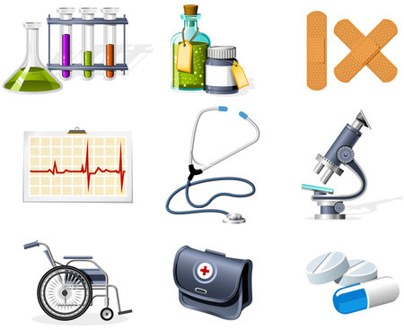 Medicine and Healthcare iconsのイラスト素材