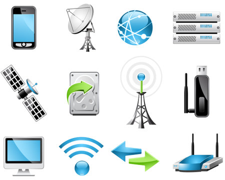 Wireless Technology iconsのイラスト素材