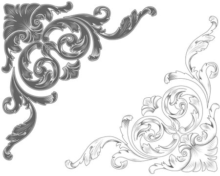 Classic ornamental cornersのイラスト素材