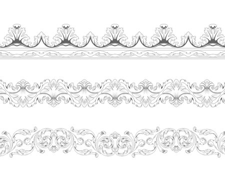 Ornamental recurring borders in classic styleのイラスト素材
