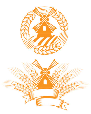 Windmill emblemのイラスト素材