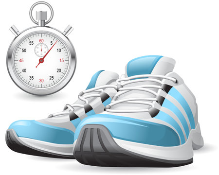 Running Shoes and stopwatchのイラスト素材