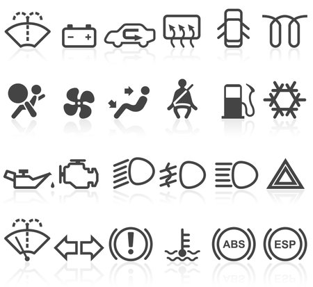 Car dashboard iconsのイラスト素材