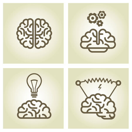Brain icon - invention and inspiration symbolsのイラスト素材