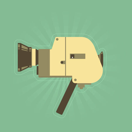 Retro hand film camera in simple style のイラスト素材