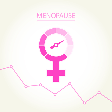 Menopause concept with woman gender sign -  climax, climacteric female iconのイラスト素材