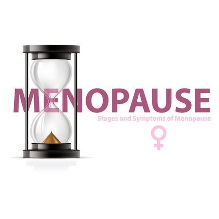 Menopause concept, hourglass - climax and fertility, end of childbearing ageのイラスト素材