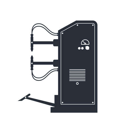 Spot welding machine icon, industrial point welding apparatus, dot sealing engineering tool icon, vectorのイラスト素材
