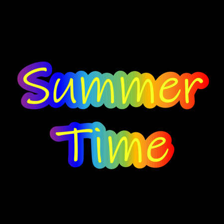 Summer time lettering vector illustration. inscription hello summer.のイラスト素材