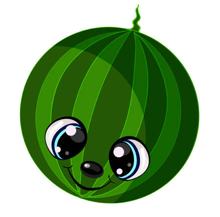 Cute cartoon watermelon enjoying the summer season.のイラスト素材
