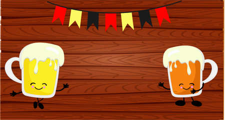 Oktoberfest design vector template for banners, posters, flyers, menus, etc MULTI CHARACTERのイラスト素材