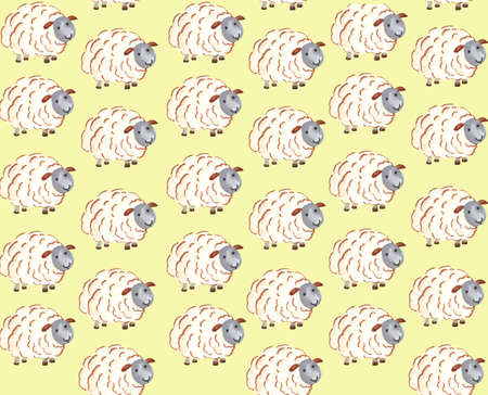 cute watercolor hops seamless patternの写真素材