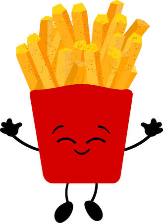National French fry day vector. Bucket with french fries icons. American holiday food. National Day of French Free July 13th.のイラスト素材