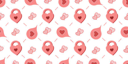 Seamless Pattern For Valentine's Day. The 14th of February. St. Valentine's Day. Heart.のイラスト素材