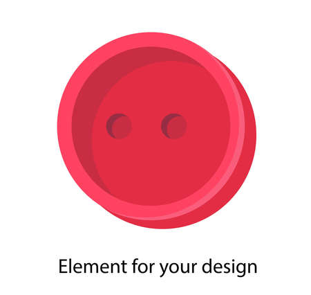 Button on a white background. Vector isolated element. Red. Accessory for sewing.のイラスト素材