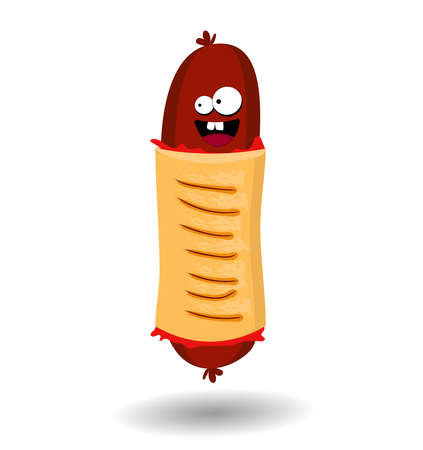 French hot dog. Fast food characters. Fast Food Day. Street foodのイラスト素材