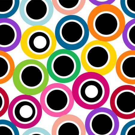 Colored circles pattern. Geometric summer pattern. Summer design.のイラスト素材