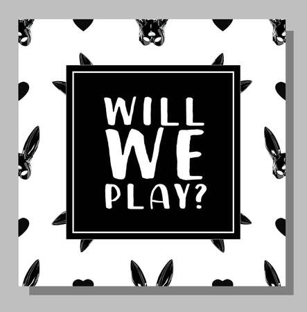 Postcard or poster with the inscription. will we play .のイラスト素材