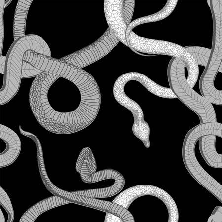 Stylish snake print. Cute ethnic pattern. T-shirt design. illustration. Ready-made textile design. Seamless pattern. Snakes.の写真素材