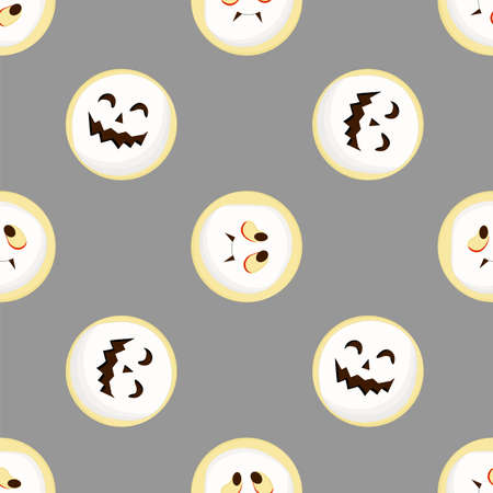 Wrapping paper design. Baking pattern seamless. Gray background. Halloween.のイラスト素材