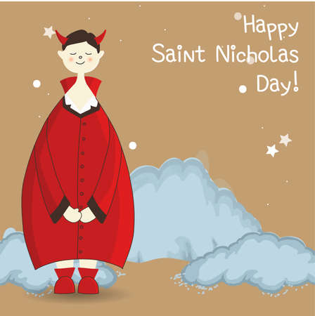 Krampus, Christian holiday Saint Nicholas Day. posters or banners. card.のイラスト素材