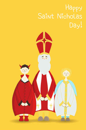 Nicholas is a winter religious character. Christianity. Postcard to the day of saint nicholas.のイラスト素材