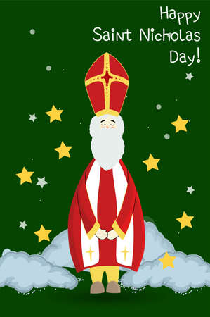 Nicholas is a winter religious character. Christianity. Postcard to the day of saint nicholas.のイラスト素材