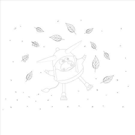 coloring page. ox year 2021 cow or bullのイラスト素材