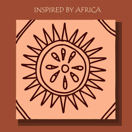 African background, flyer with tribal traditional patternのイラスト素材