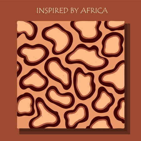 ican background, flyer with grunge tribal traditional pattern. Conceptual design, Ethnic ornament. Warm browns. Trend illustration.のイラスト素材