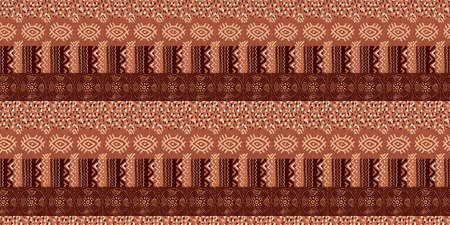 African print, seamless vector pattern in traditional African manner. Ethnic ornament. Warm browns.