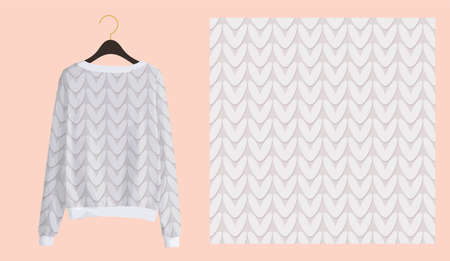 Trendy winter print for fabrics and textiles. Knitting seamless pattern. Imitation of a knitted texture. Clothing design.のイラスト素材