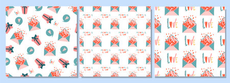 Cute seamless pattern for fabric design. Beautiful color. Elegant art. Seamless vector pattern. valentine's day. love.のイラスト素材