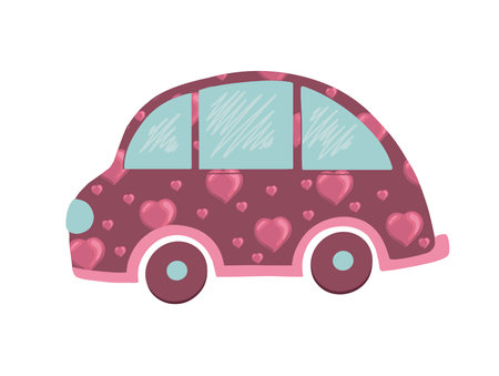 Machine with hearts. Cute element for valentine's day design.のイラスト素材