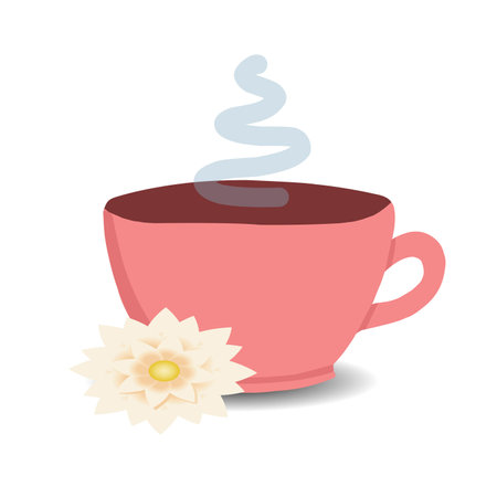 A cup with a healing drink. Vector illustration isolated. Spa procedureのイラスト素材