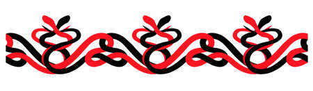 Seamless border with snakes. The border is serpentine. A repeating pattern. Cobra, anaconda and boa constrictor.のイラスト素材