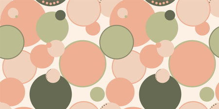 Abstract geometric pattern. Seamless background in calm colors. Trendy fabric and textile design. Geometric background.のイラスト素材