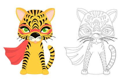 tiger, .children's coloring 2022, tiger coloring. symbol 2022 new yearのイラスト素材